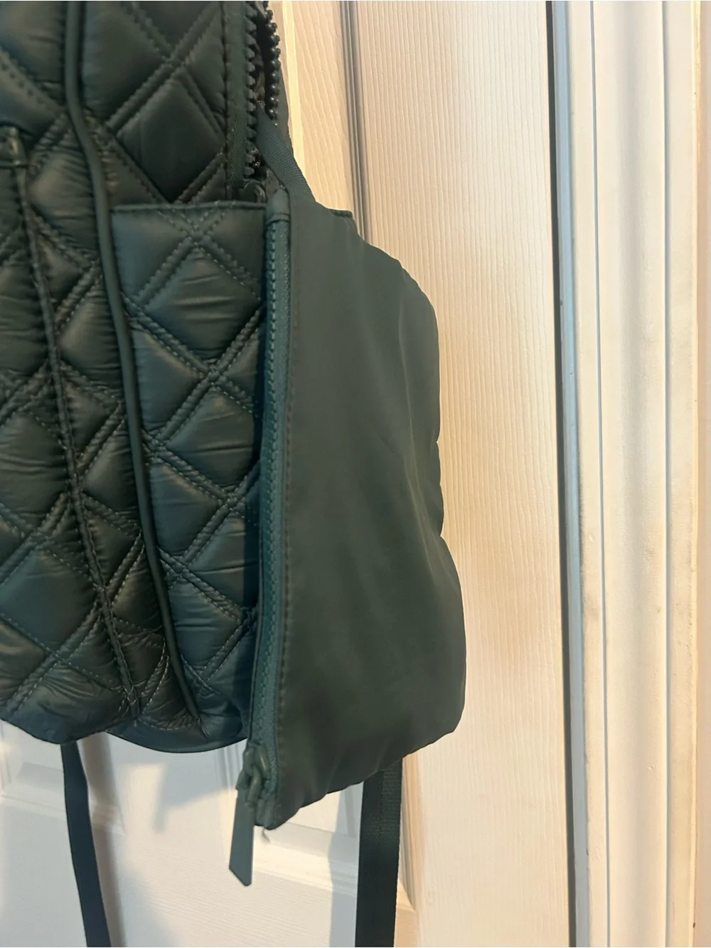 Joan & David Diamond Quilted Puffer Nylon Workbook Backpack
